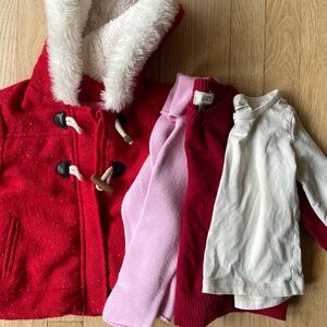 Girls winter coat and sweaters